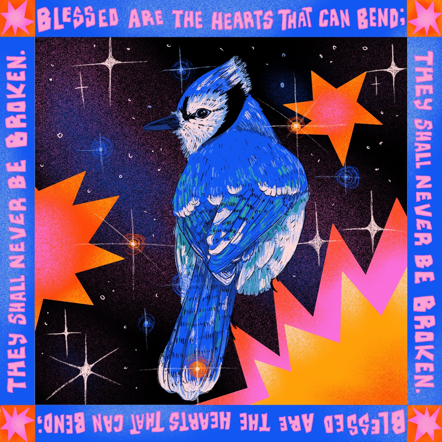Cosmic Bluejay Print