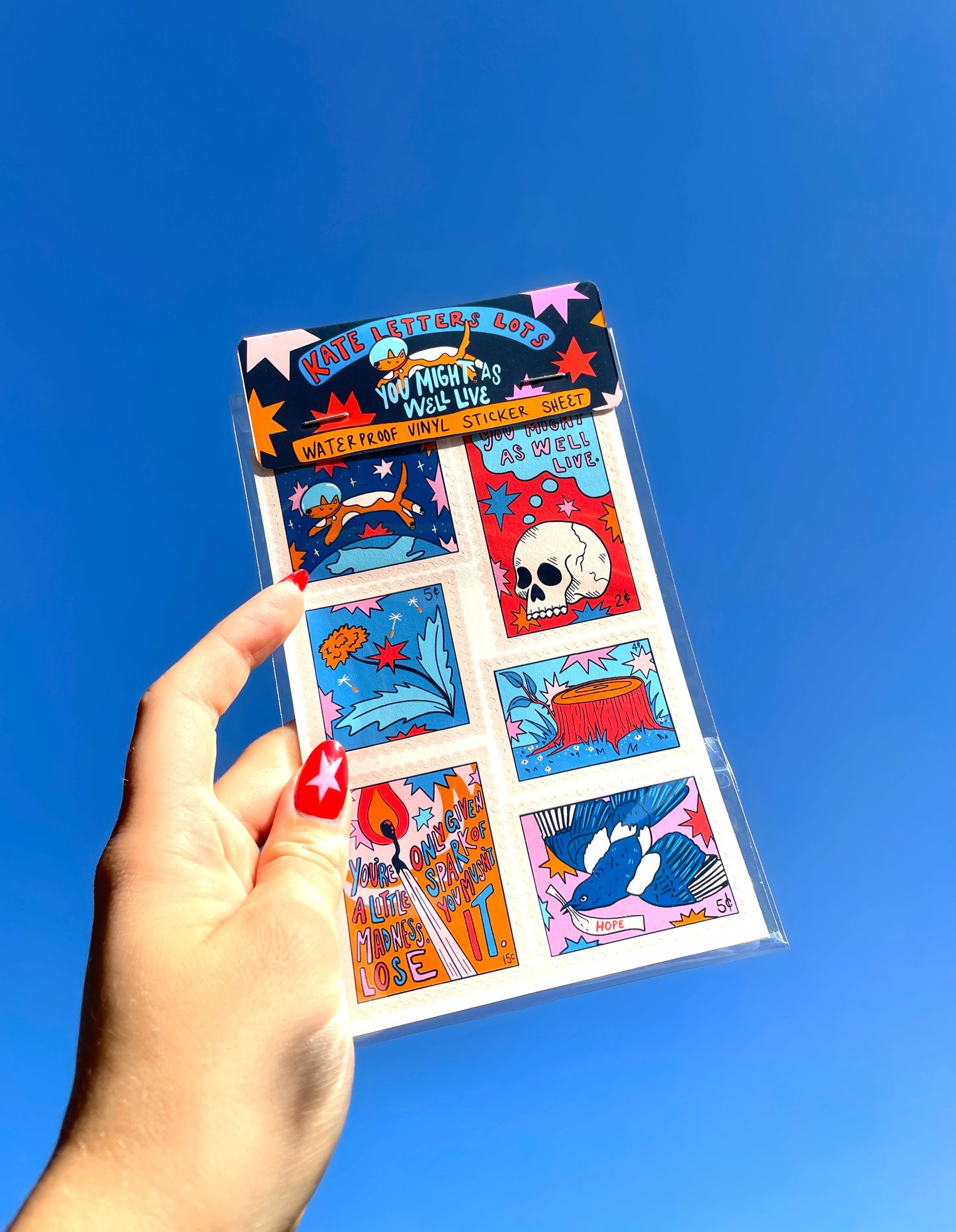You Might as Well Live Vinyl Sticker Sheet