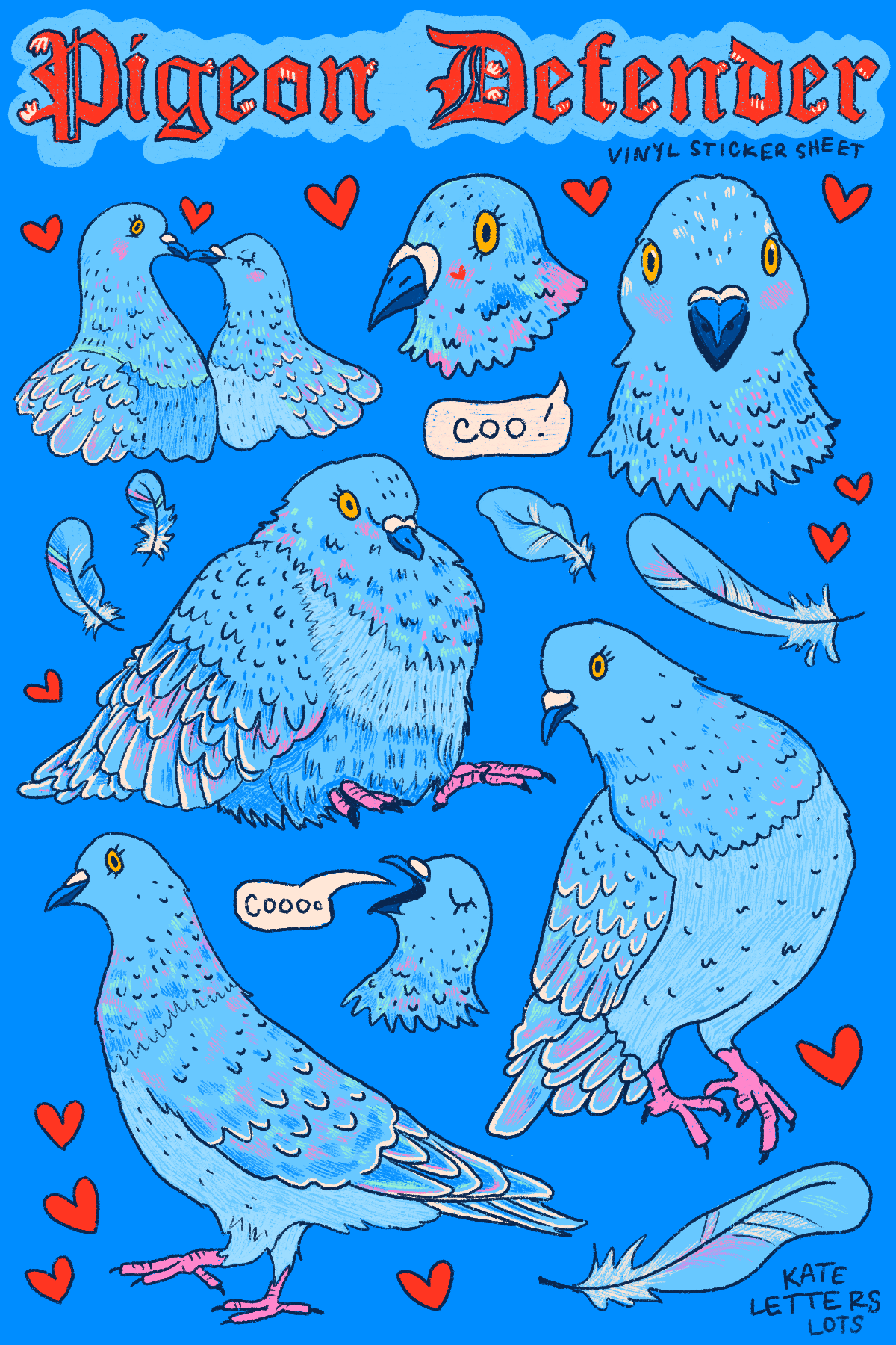 Pigeon Defender Vinyl Sticker Sheet