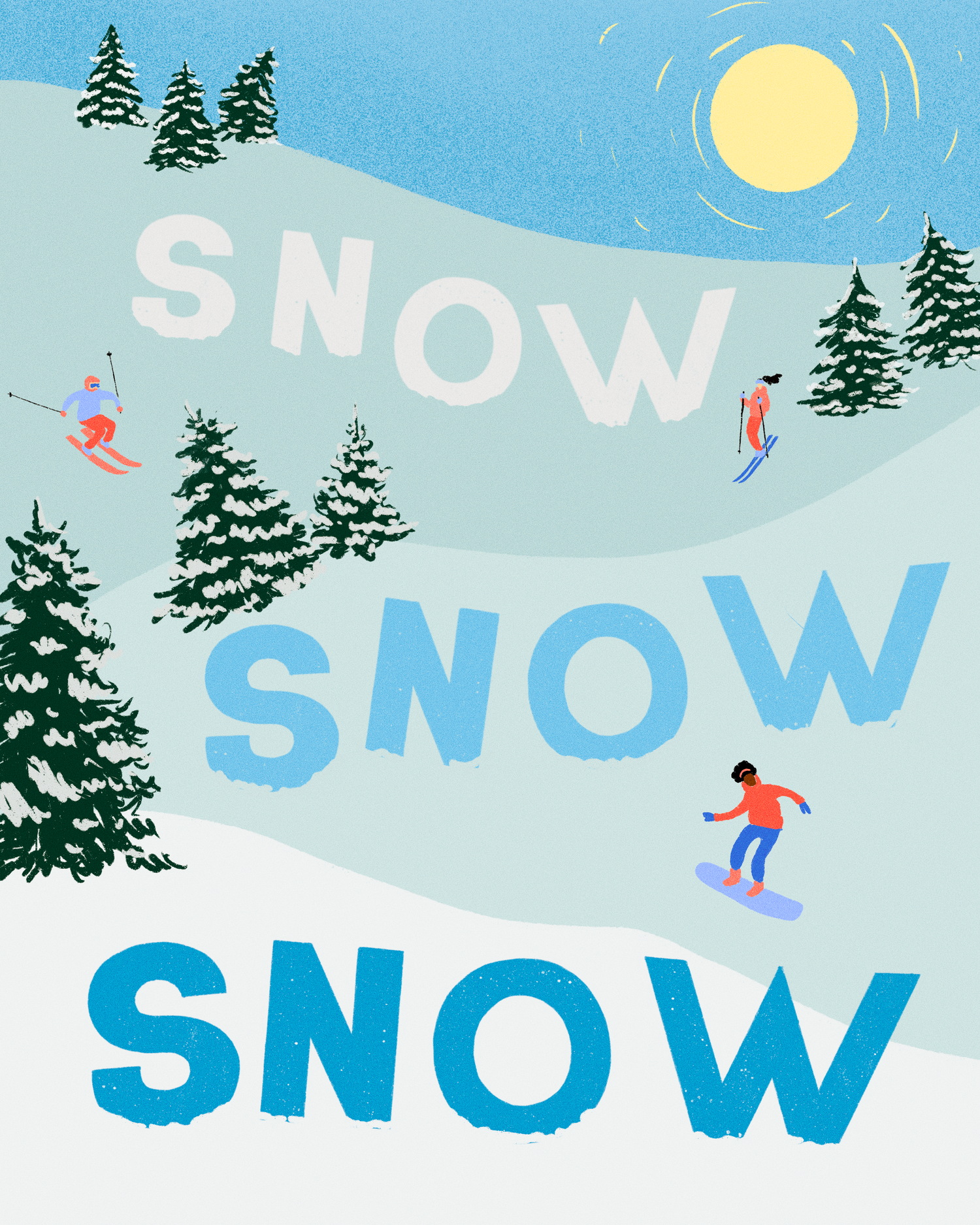 Snow Snow Snow Christmas Card 