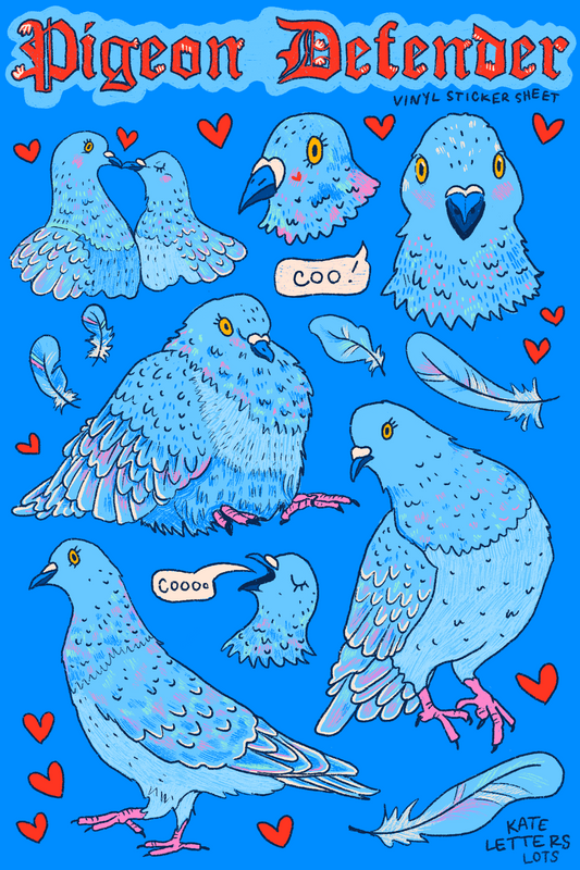 Pigeon Defender Vinyl Sticker Sheet