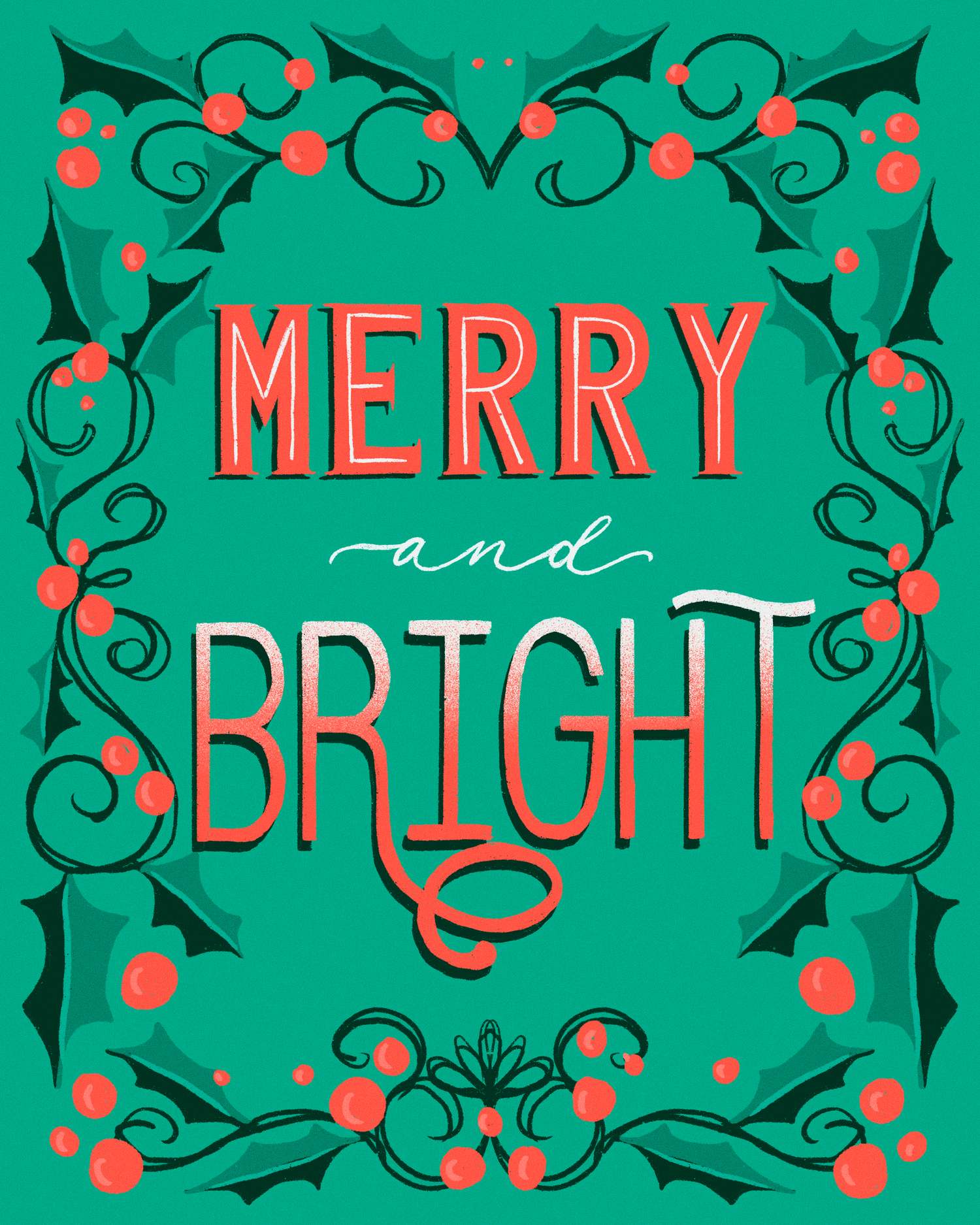 Merry and Bright Christmas Card 