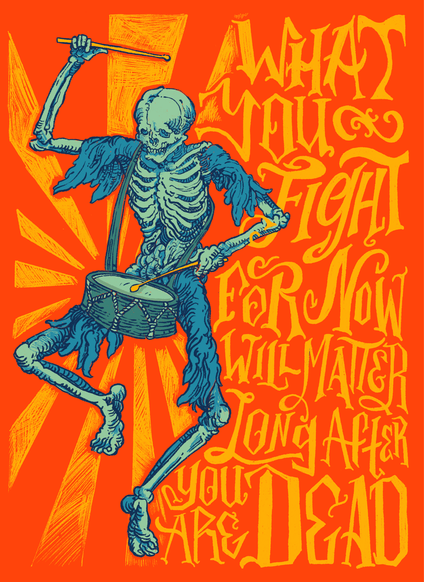 What You Fight For Dancing Skeleton Sticker