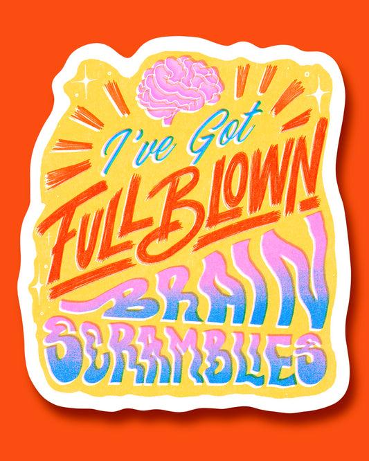 Full Blown Brain Scramblies Vinyl Sticker